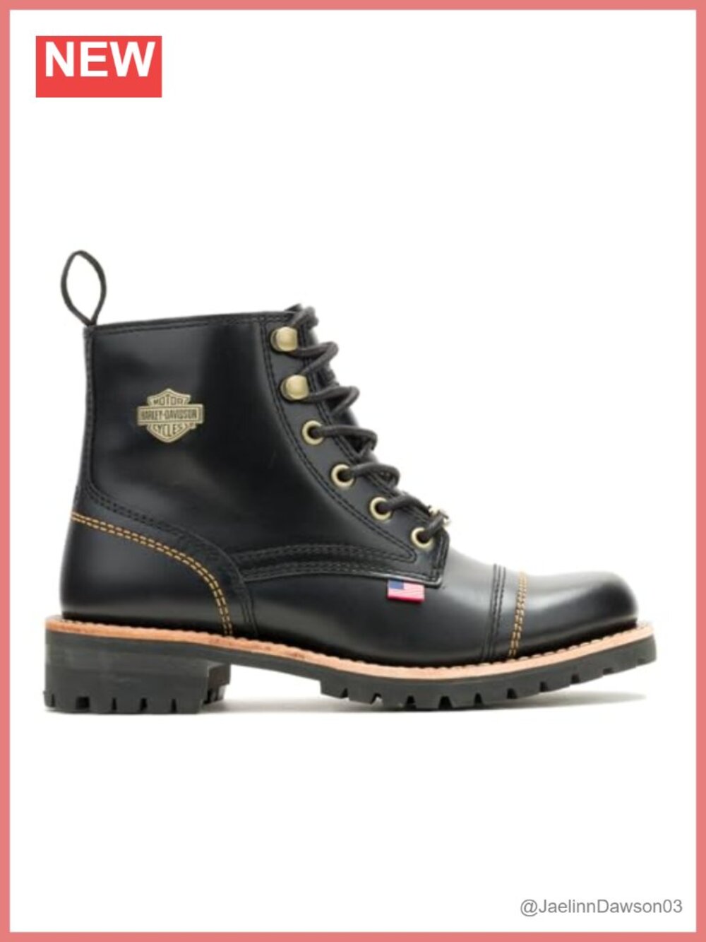 Harley-Davidson Women's Liberty Lace Motorcycle Ankle Boots Full Grain Leather